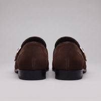 Prescott Faux Suede Gold Buckle Loafers