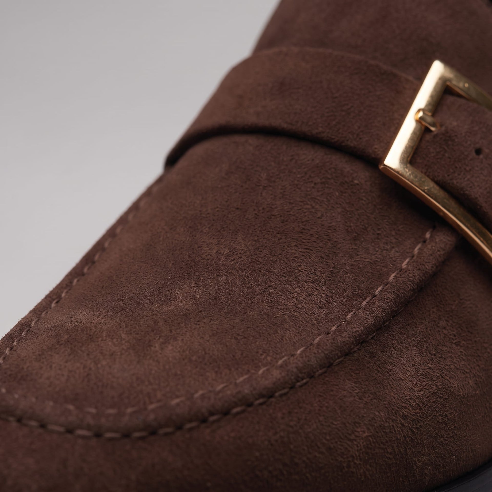 Prescott Faux Suede Gold Buckle Loafers