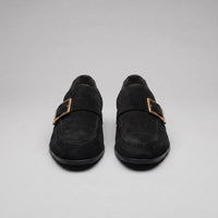 Prescott Faux Suede Gold Buckle Loafers