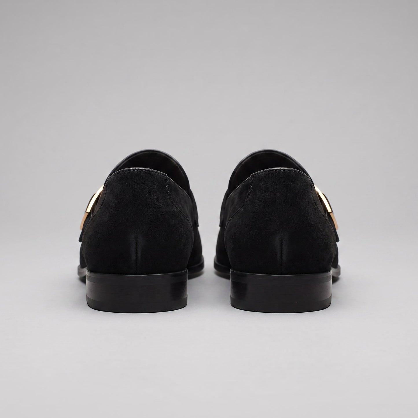 Prescott Faux Suede Gold Buckle Loafers_4