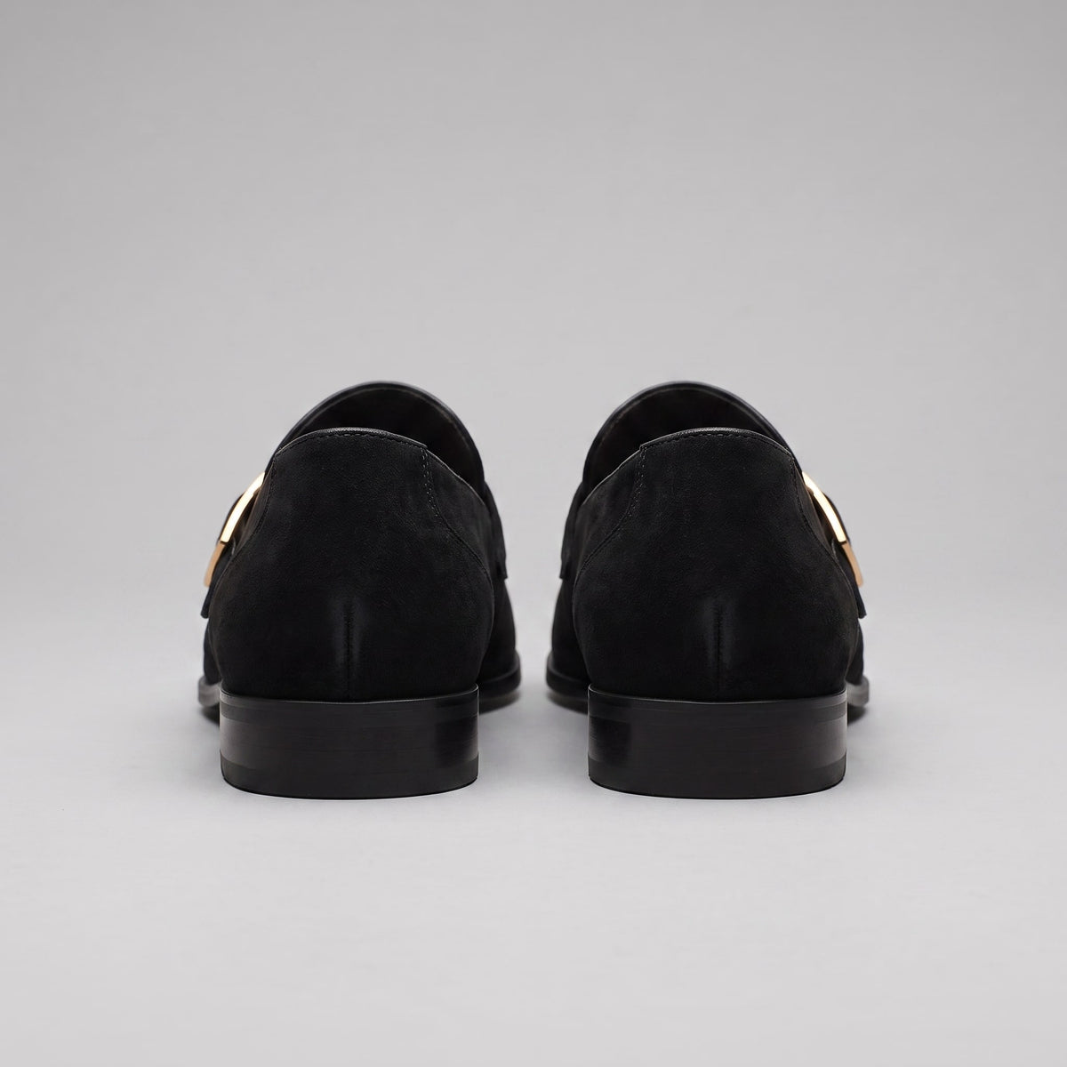 Prescott Faux Suede Gold Buckle Loafers