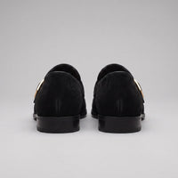 Prescott Faux Suede Gold Buckle Loafers