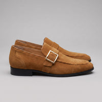 Prescott Faux Suede Gold Buckle Loafers