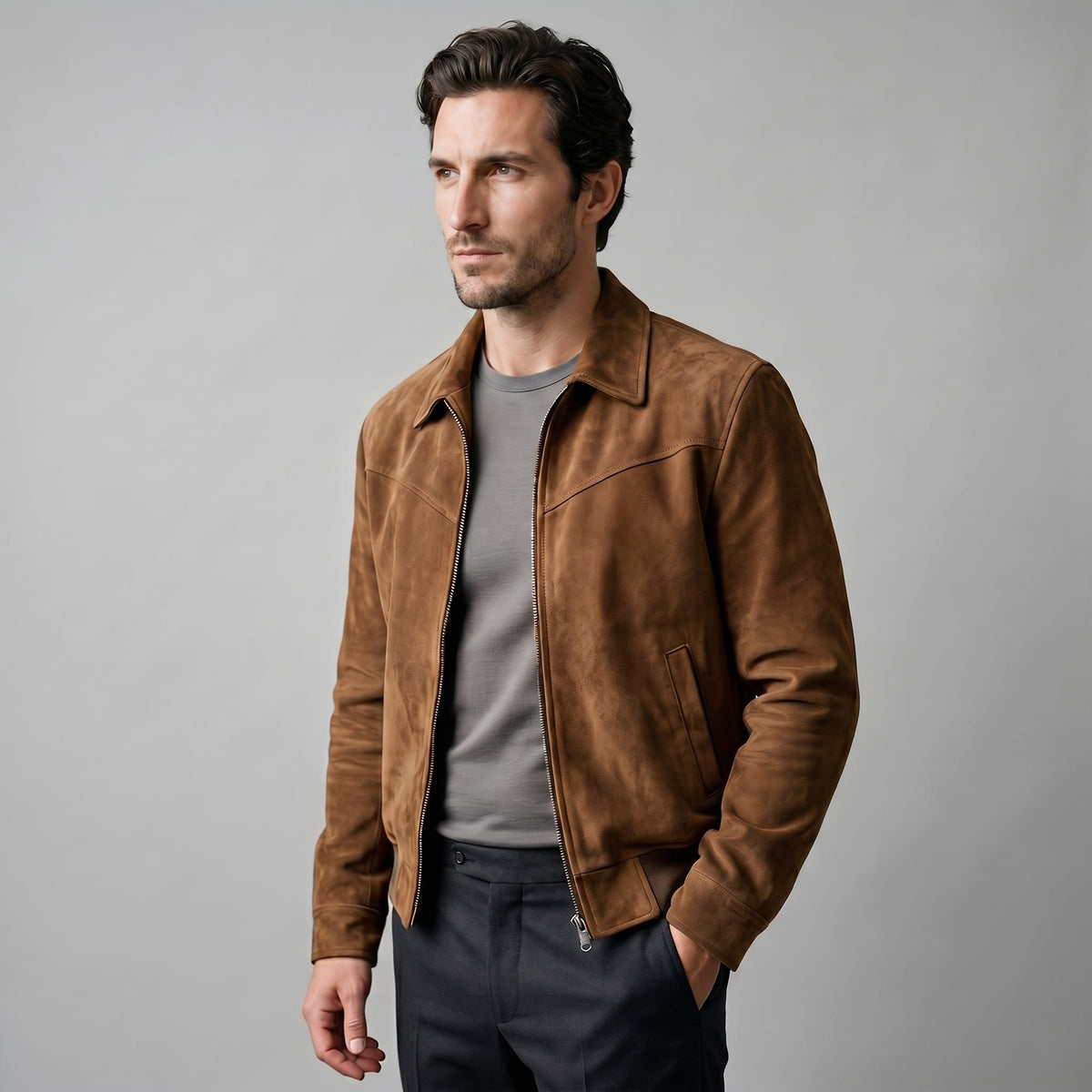 Jennings Suede Harrington Jacket