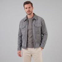 Jerome Suede Trucker Jacket