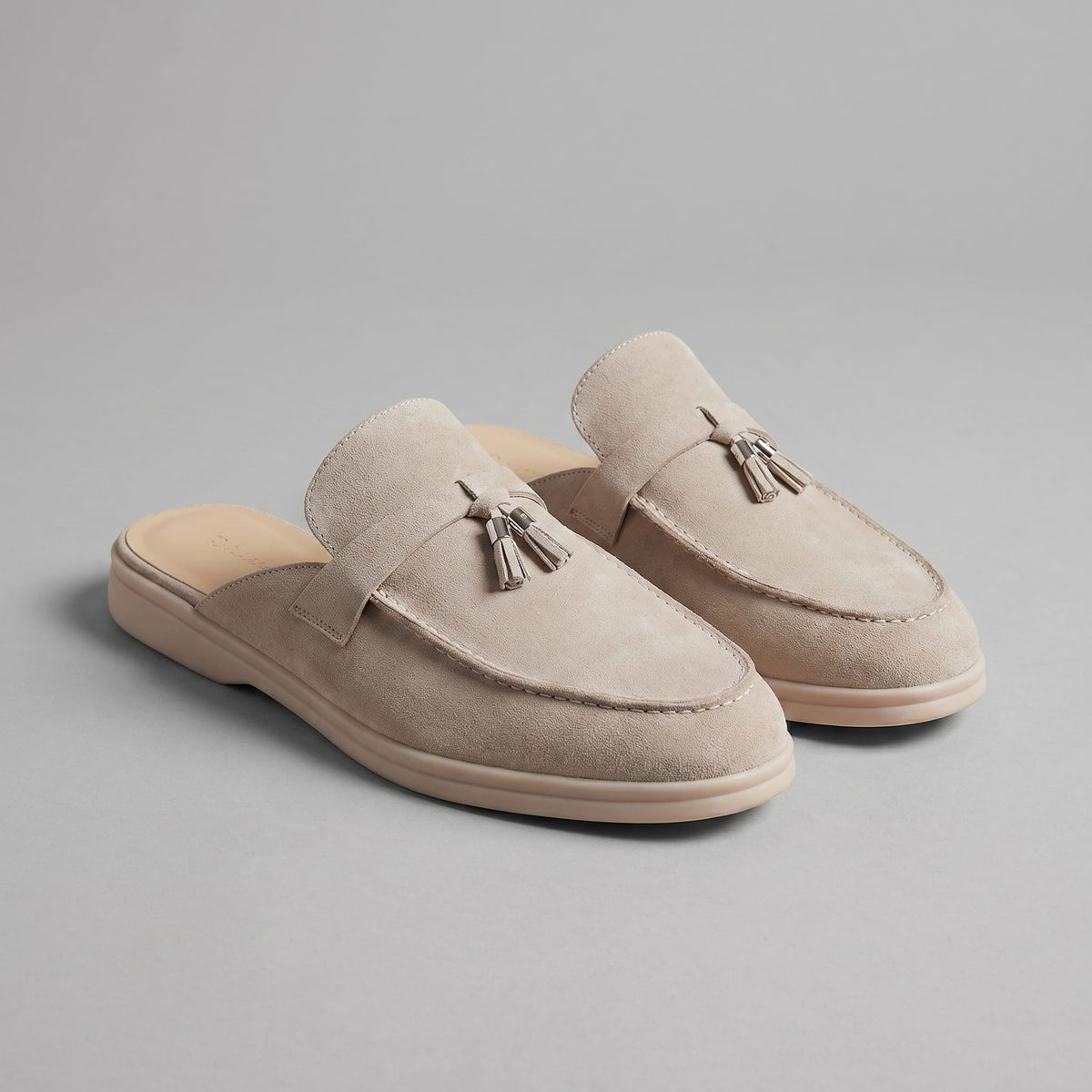 Prewitt Suede Tassel Mule Loafers_1