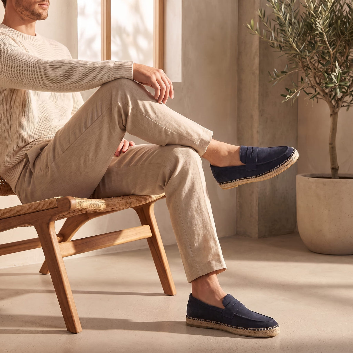 Rainier Suede Penny Espadrille Loafers_18