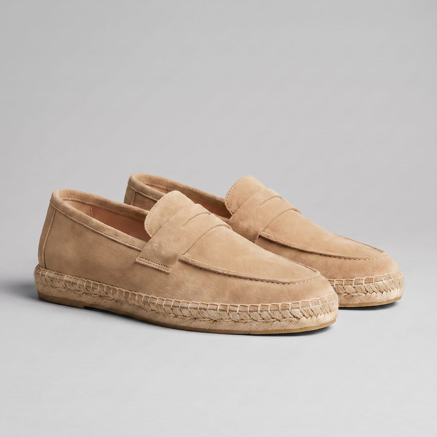 Rainier Suede Penny Espadrille Loafers_19