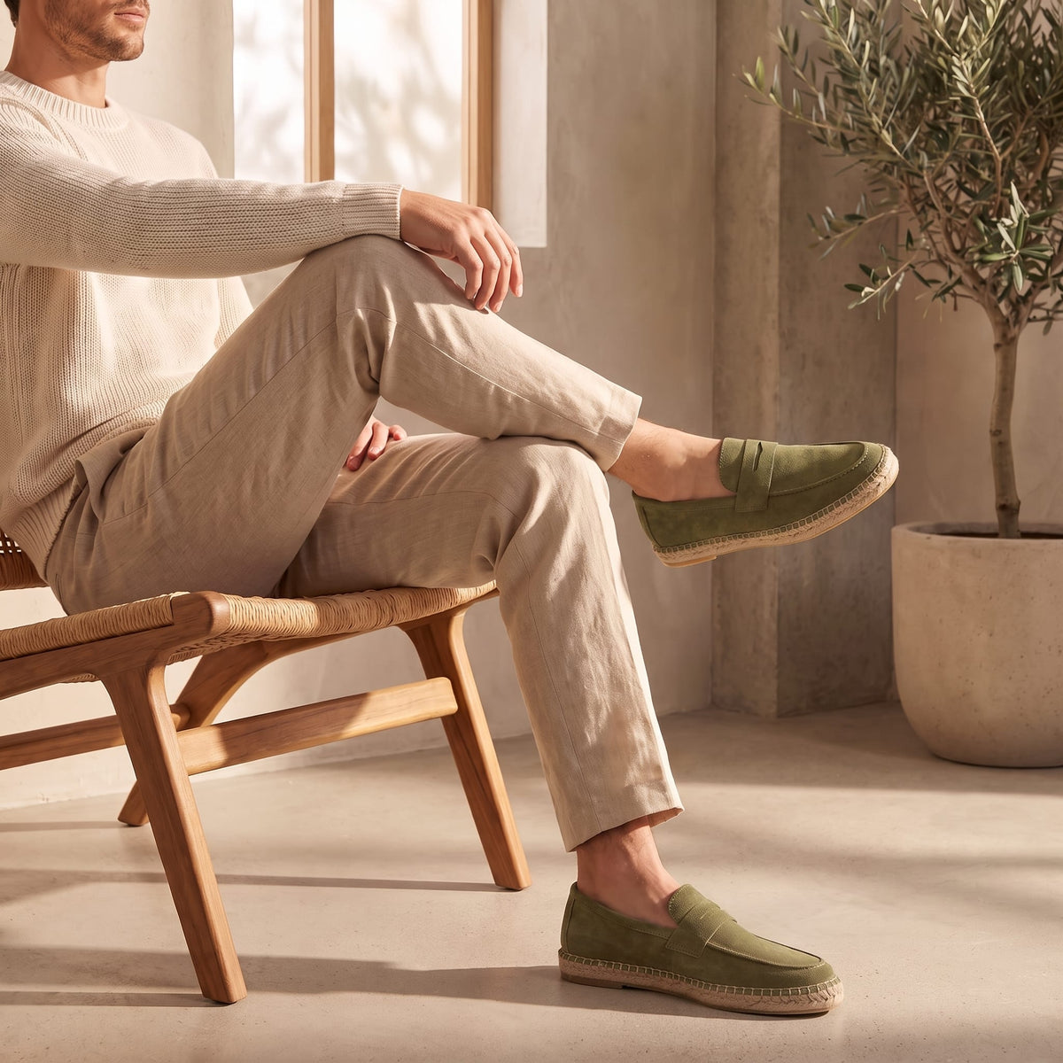 Rainier Suede Penny Espadrille Loafers