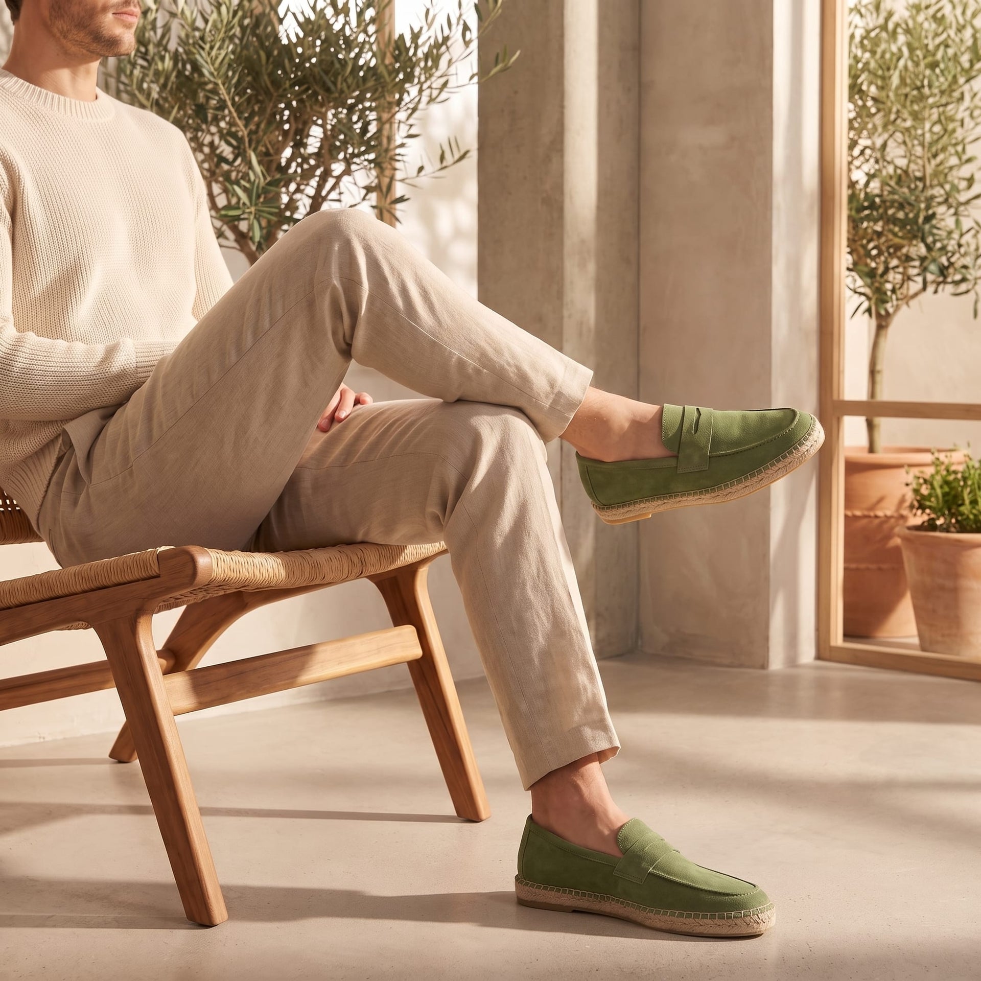 Rainier Suede Penny Espadrille Loafers