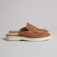 Vandermeer Suede Penny Loafer Mules