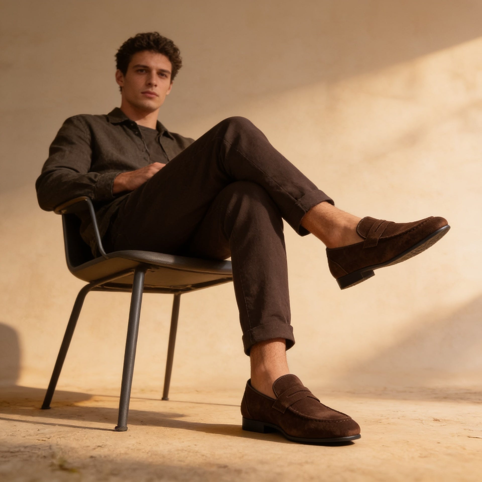 Ransom Faux Suede Penny Loafers