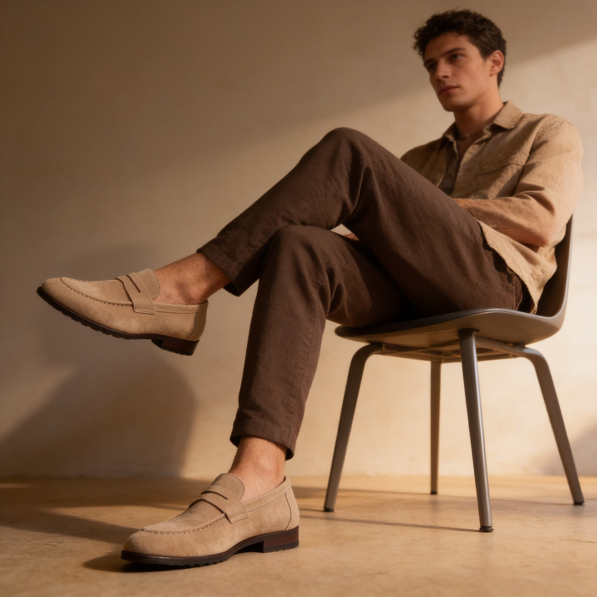 Ransom Faux Suede Penny Loafers