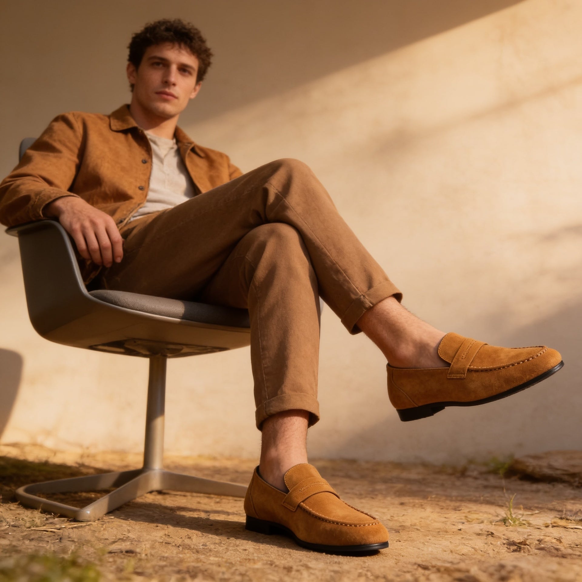 Ransom Faux Suede Penny Loafers