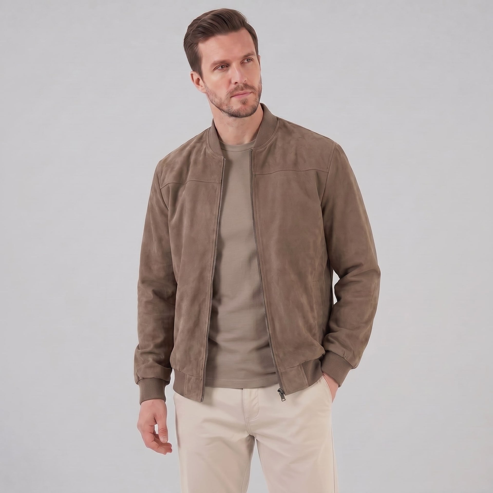 Ledbetter Faux Suede Bomber Jacket