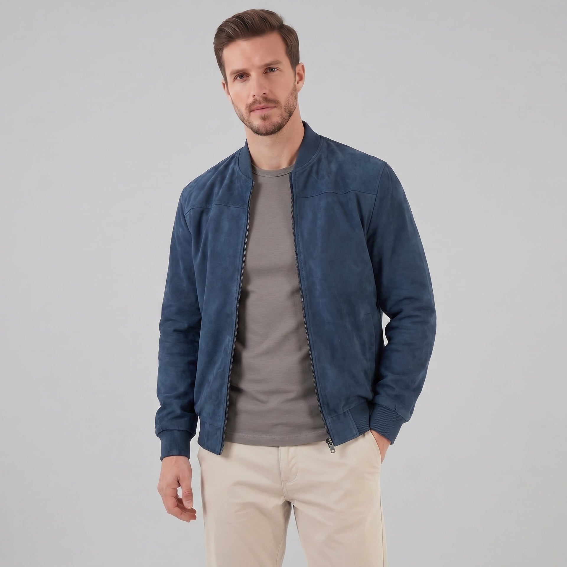 Ledbetter Faux Suede Bomber Jacket