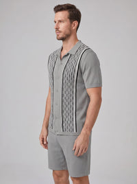 Devin Striped Knit Shirt and Shorts Set