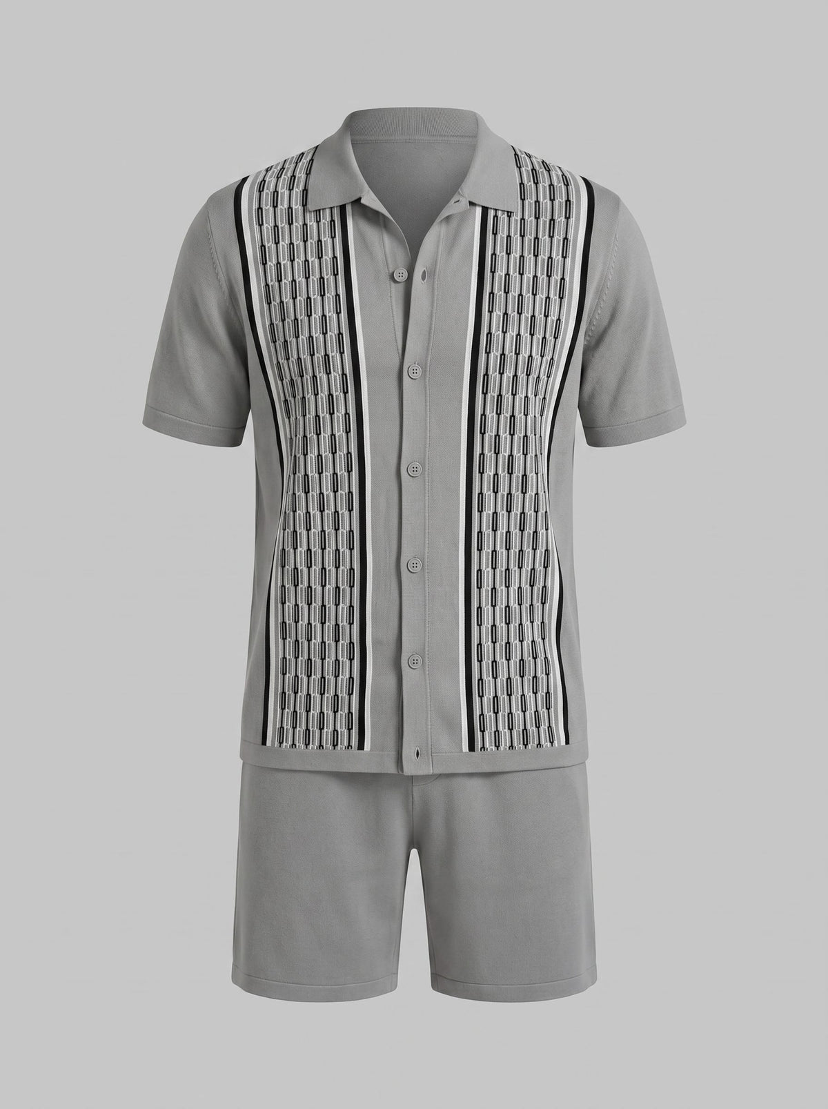 Devin Striped Knit Shirt and Shorts Set_12