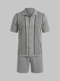 Devin Striped Knit Shirt and Shorts Set