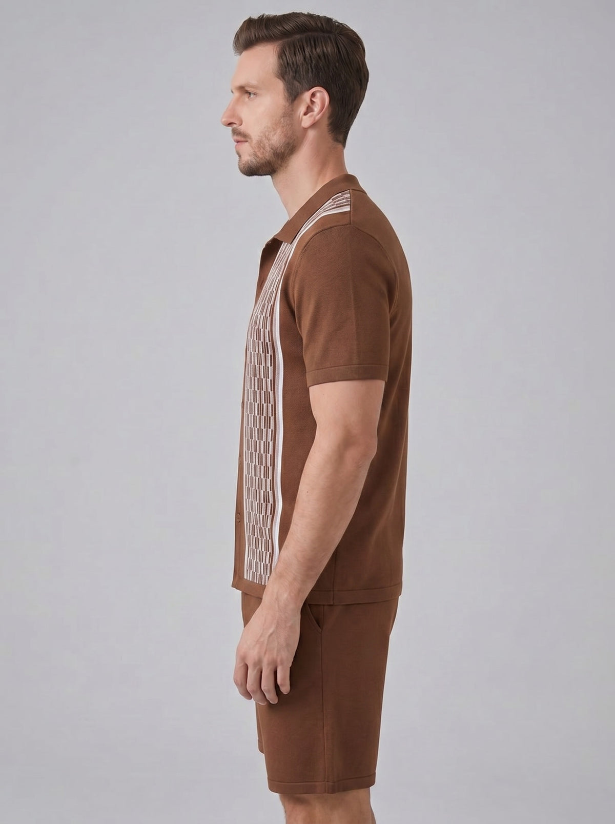 Devin Striped Knit Shirt and Shorts Set_14