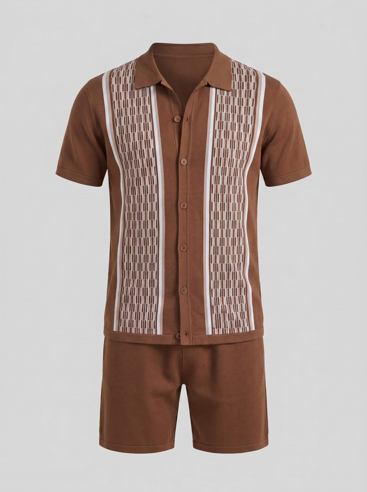 Devin Striped Knit Shirt and Shorts Set