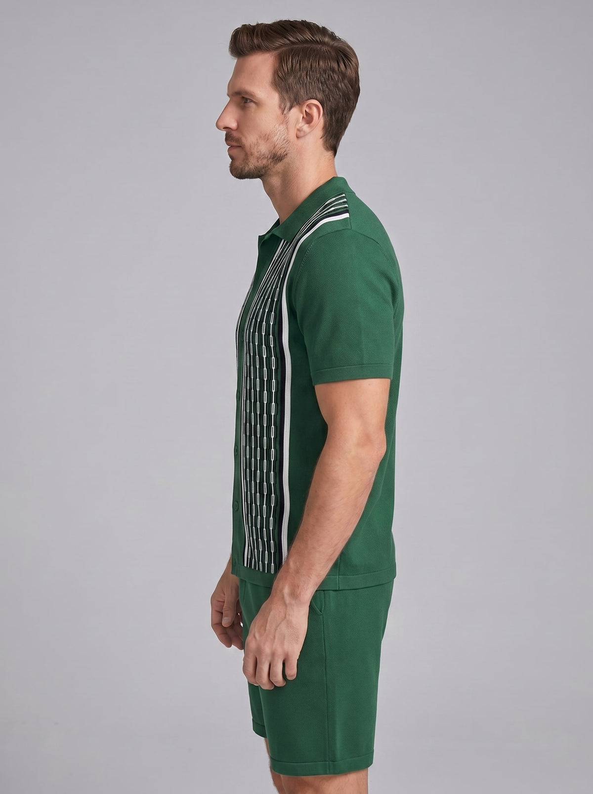 Devin Striped Knit Shirt and Shorts Set