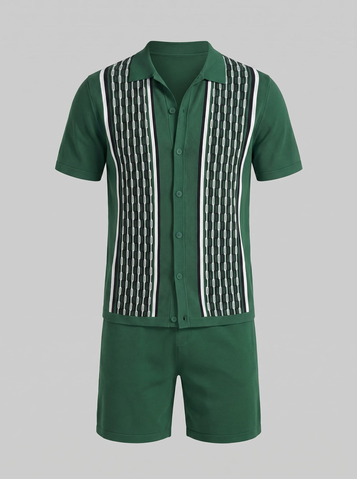 Devin Striped Knit Shirt and Shorts Set_24