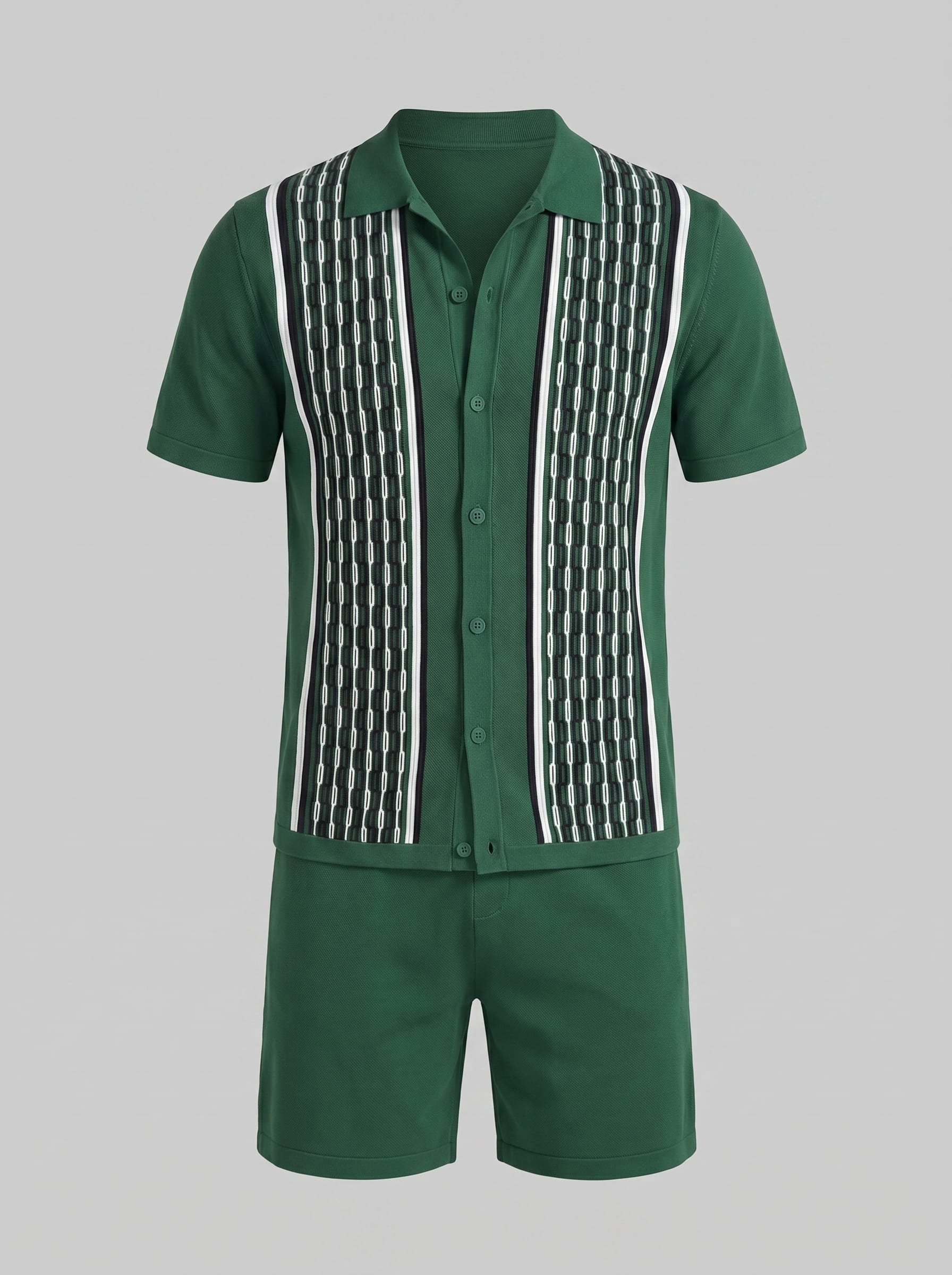 Devin Striped Knit Shirt and Shorts Set