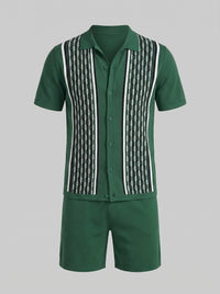 Devin Striped Knit Shirt and Shorts Set