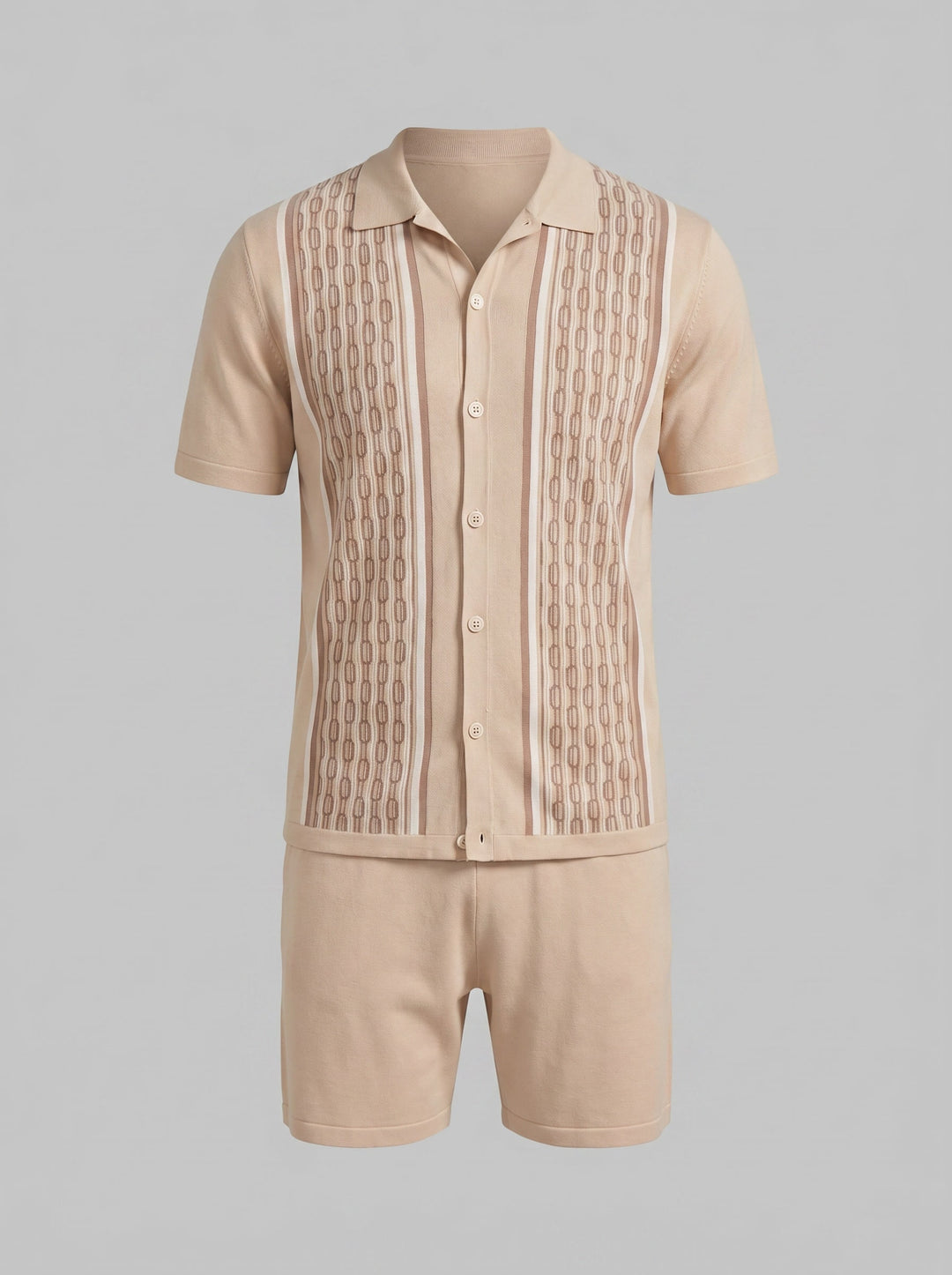 Devin Striped Knit Shirt and Shorts Set