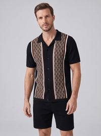 Devin Striped Knit Shirt and Shorts Set