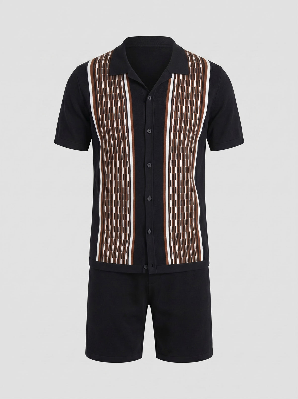 Devin Striped Knit Shirt and Shorts Set_8