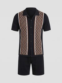 Devin Striped Knit Shirt and Shorts Set