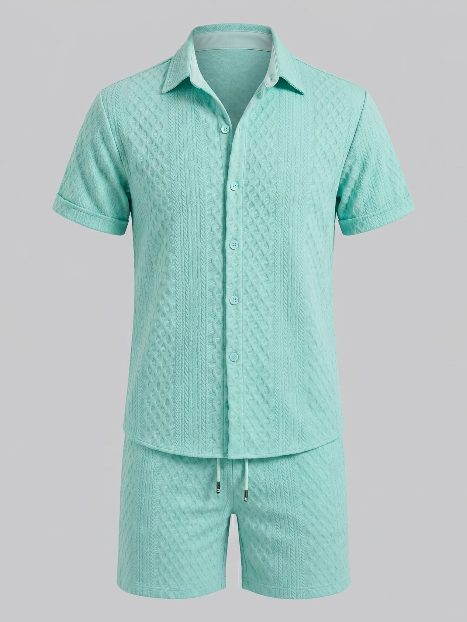 Dexter Waffle Texture Shirt and Shorts Set