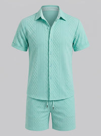 Dexter Waffle Texture Shirt and Shorts Set
