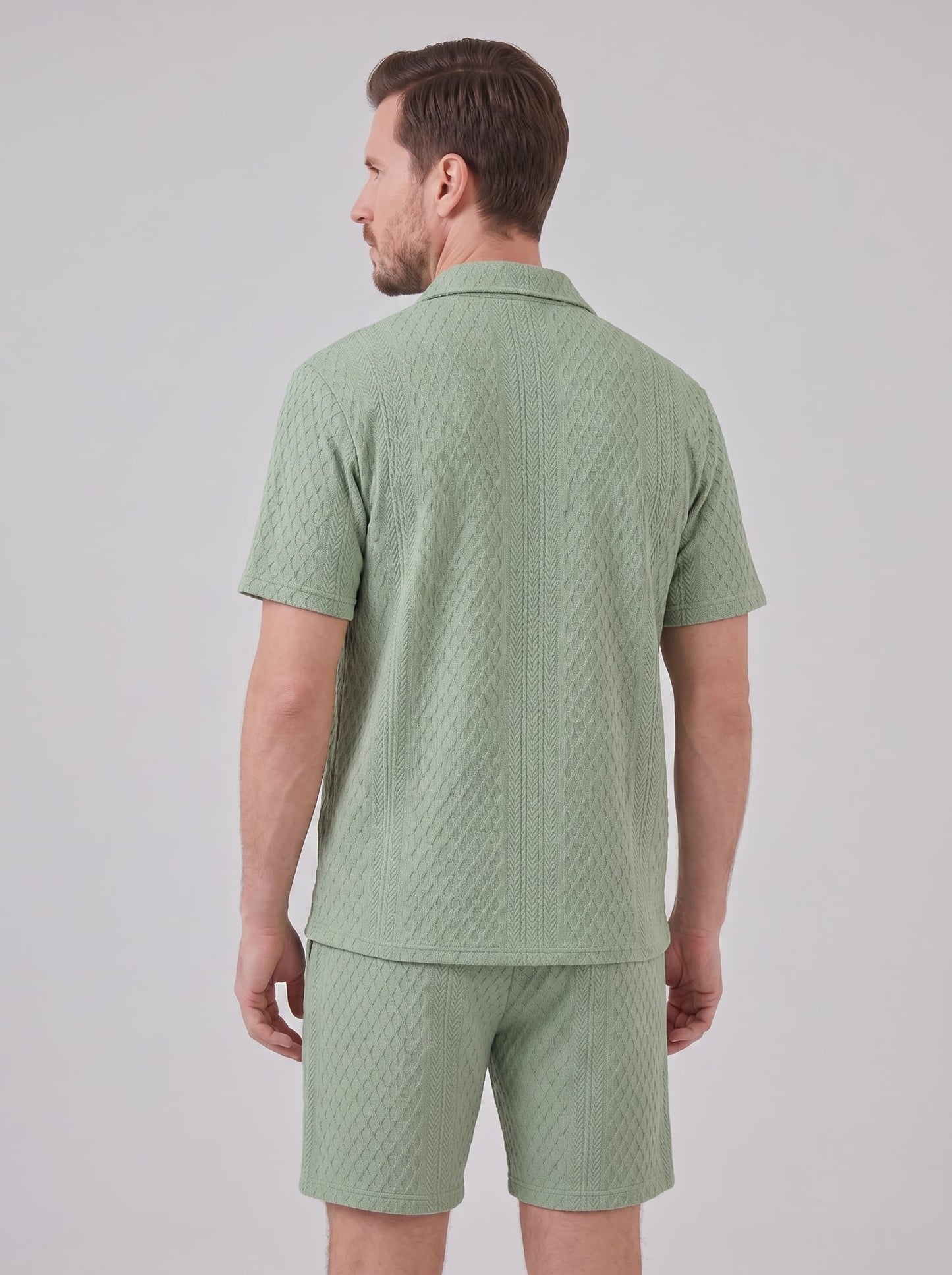 Dexter Waffle Texture Shirt and Shorts Set_13