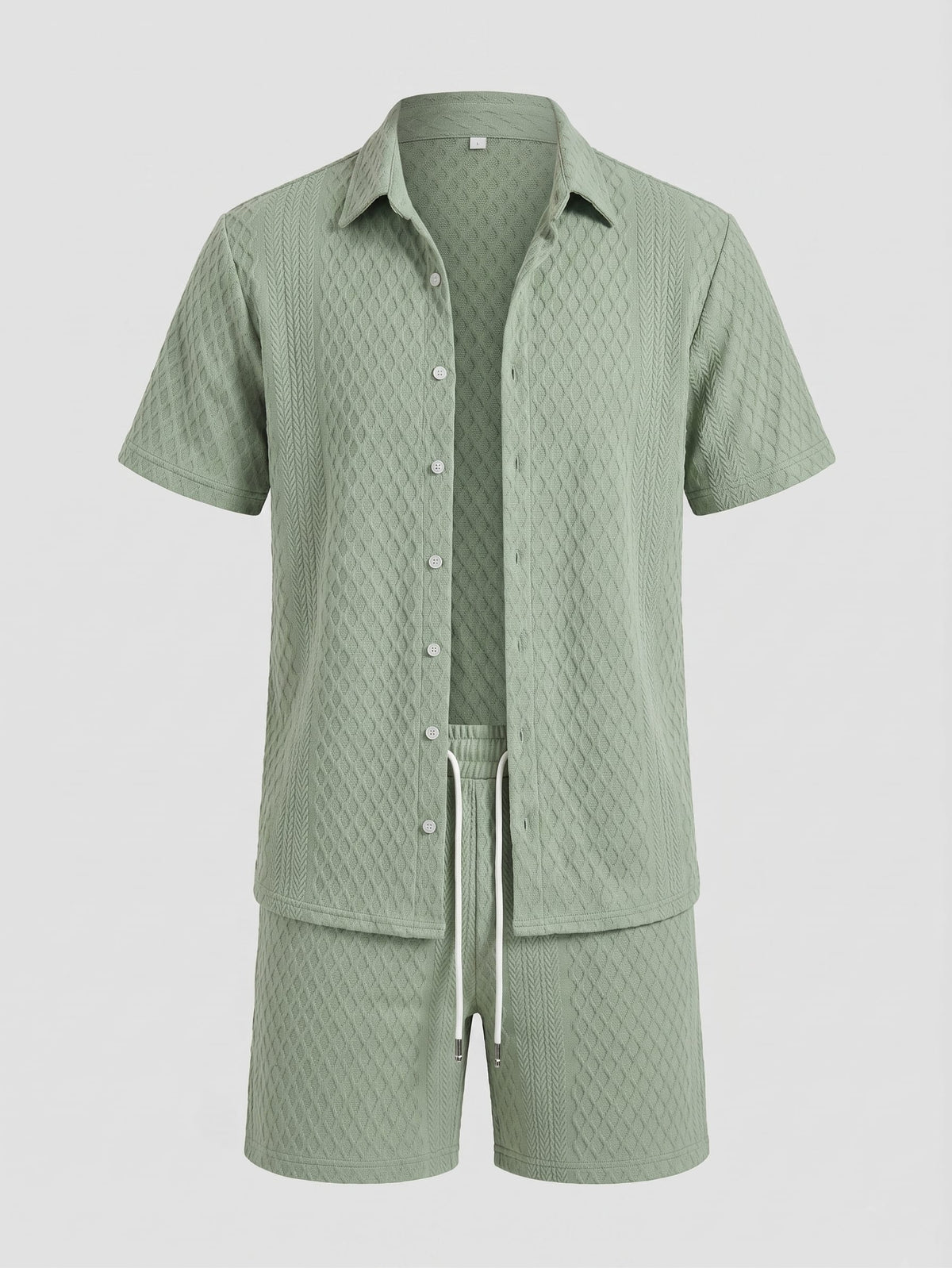 Dexter Waffle Texture Shirt and Shorts Set_15