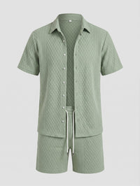 Dexter Waffle Texture Shirt and Shorts Set