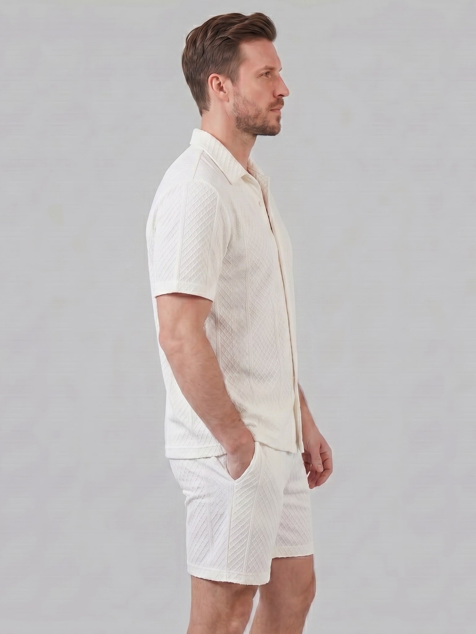 Dexter Waffle Texture Shirt and Shorts Set