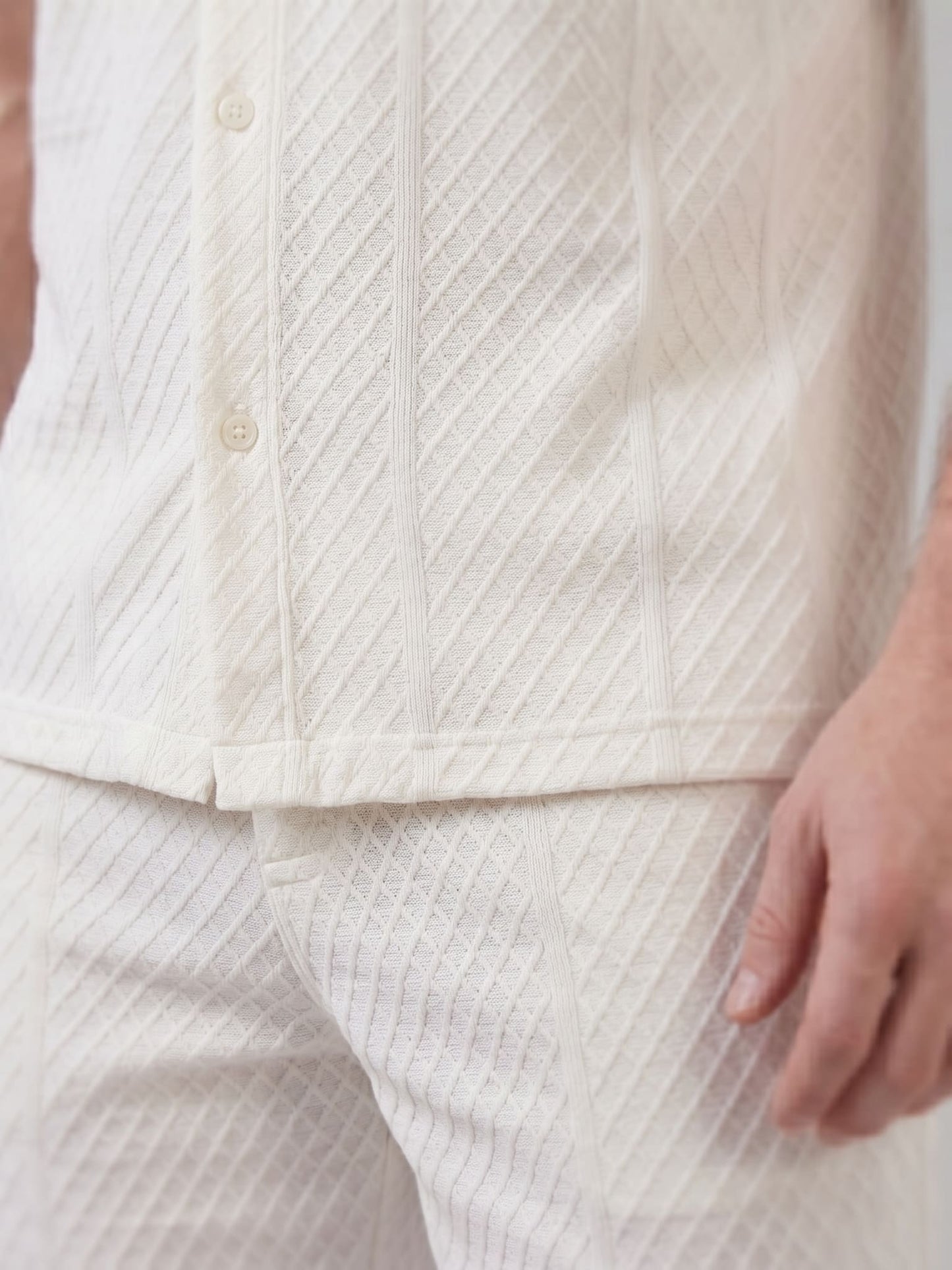 Dexter Waffle Texture Shirt and Shorts Set_4