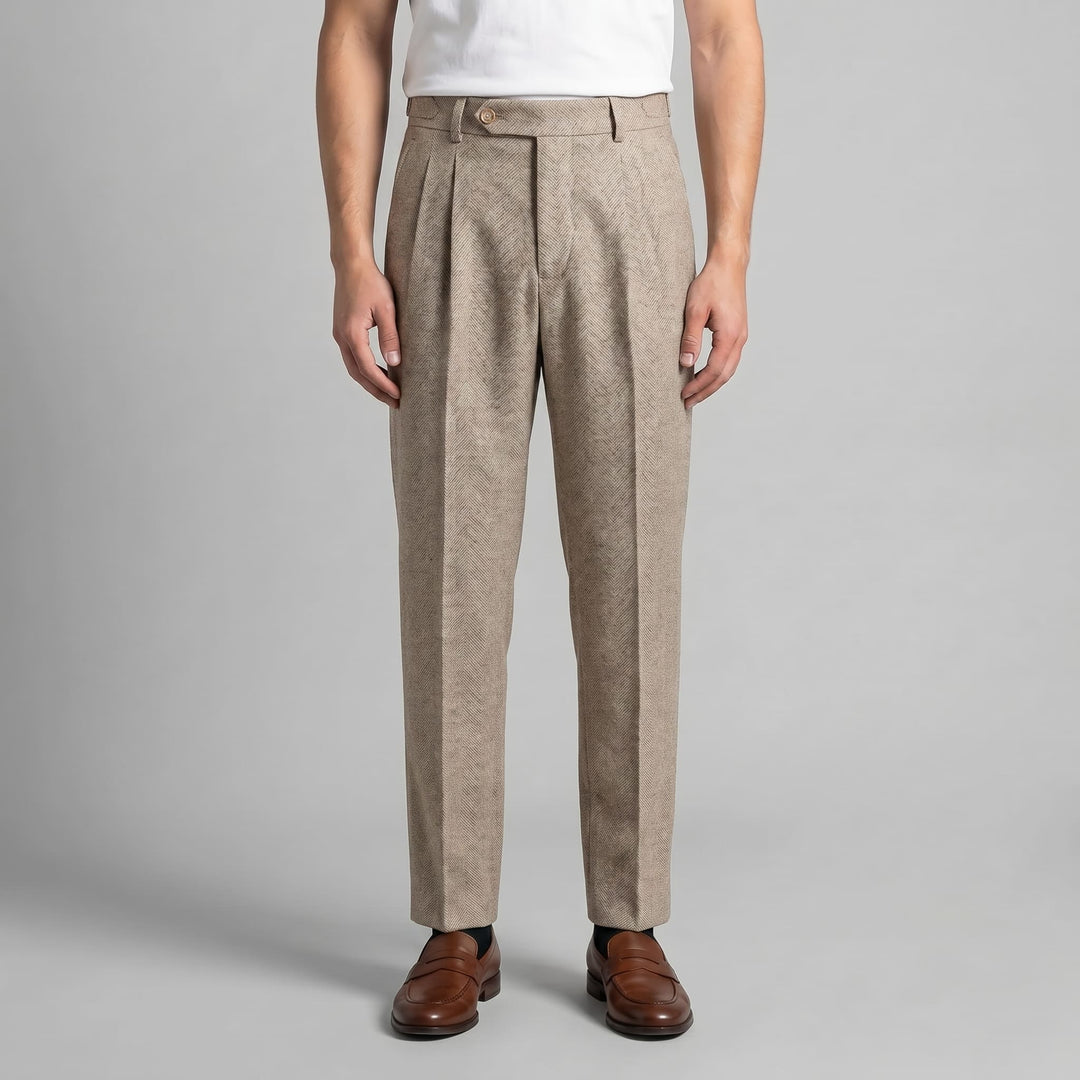 Calloway Pleated Herringbone Pants
