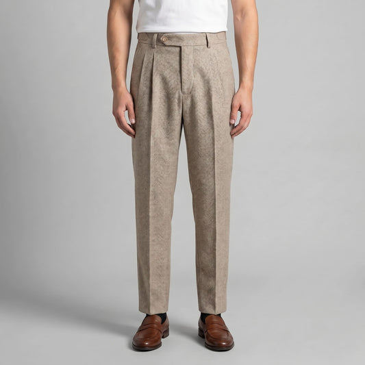 Calloway Pleated Herringbone Pants_1