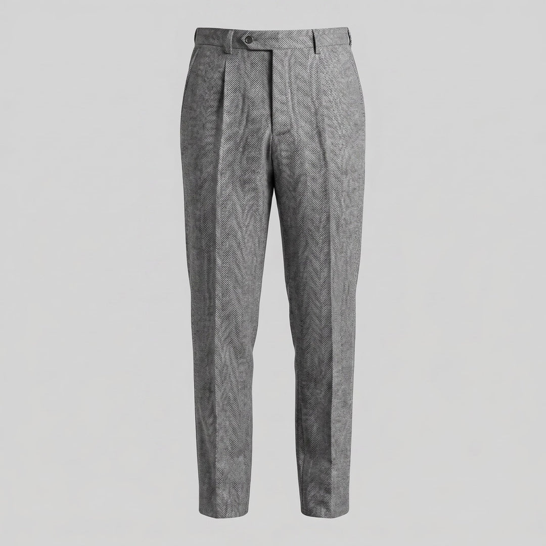 Calloway Pleated Herringbone Pants