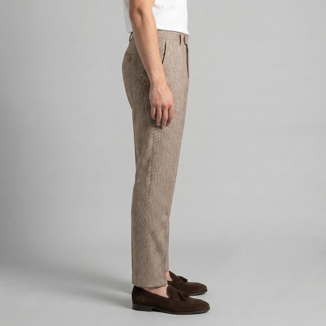 Calloway Pleated Herringbone Pants