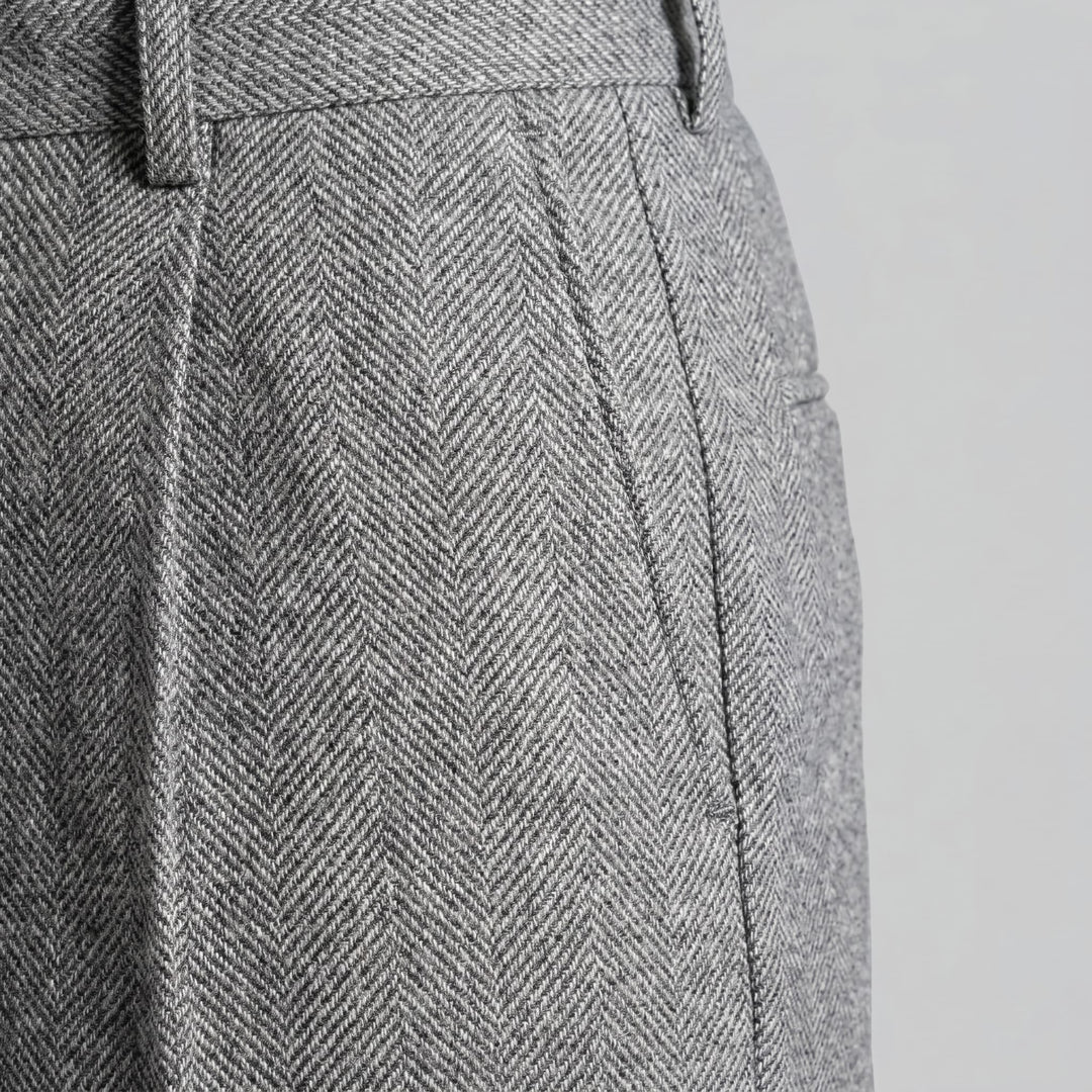 Calloway Pleated Herringbone Pants