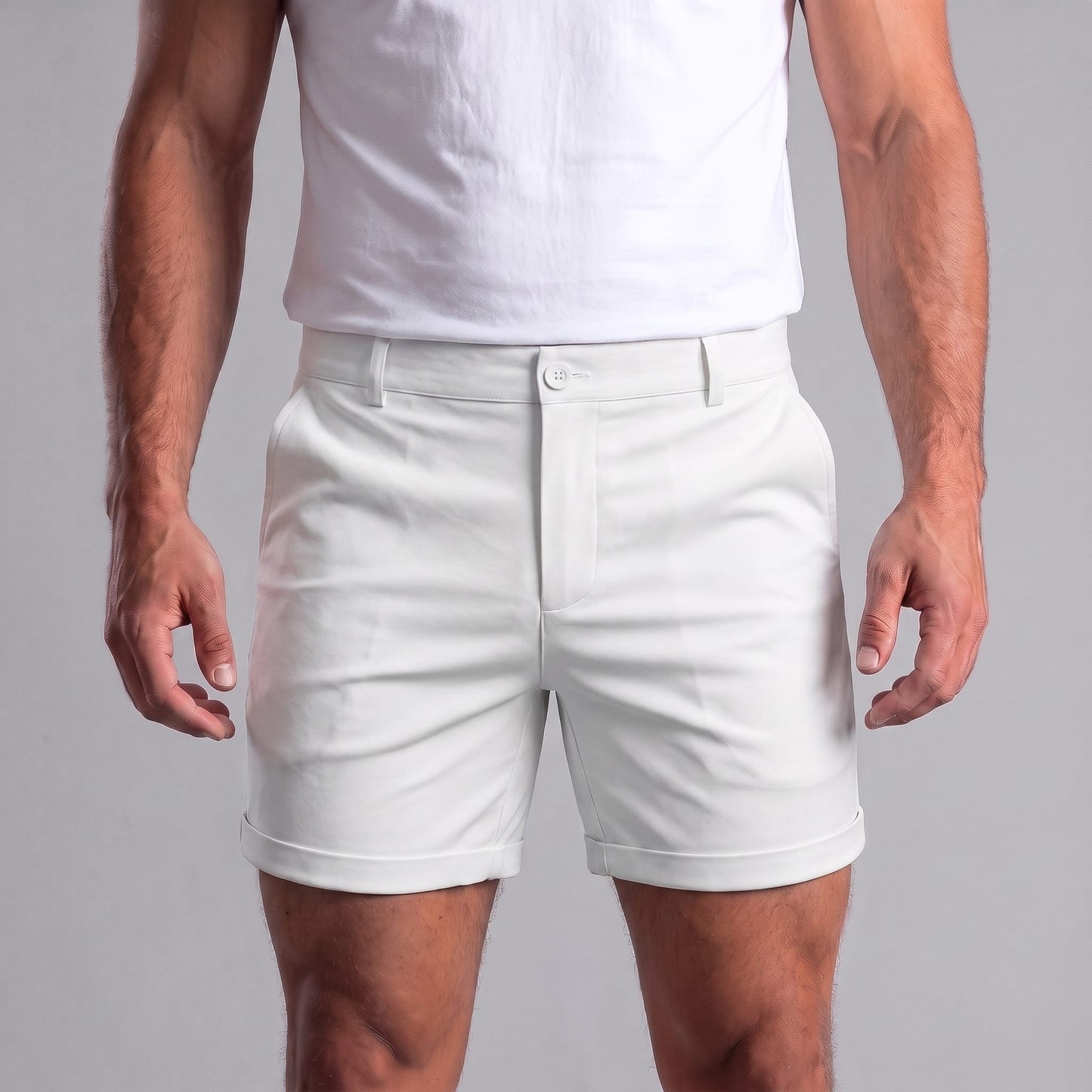 Gaston Cotton Blend Chino Shorts_13