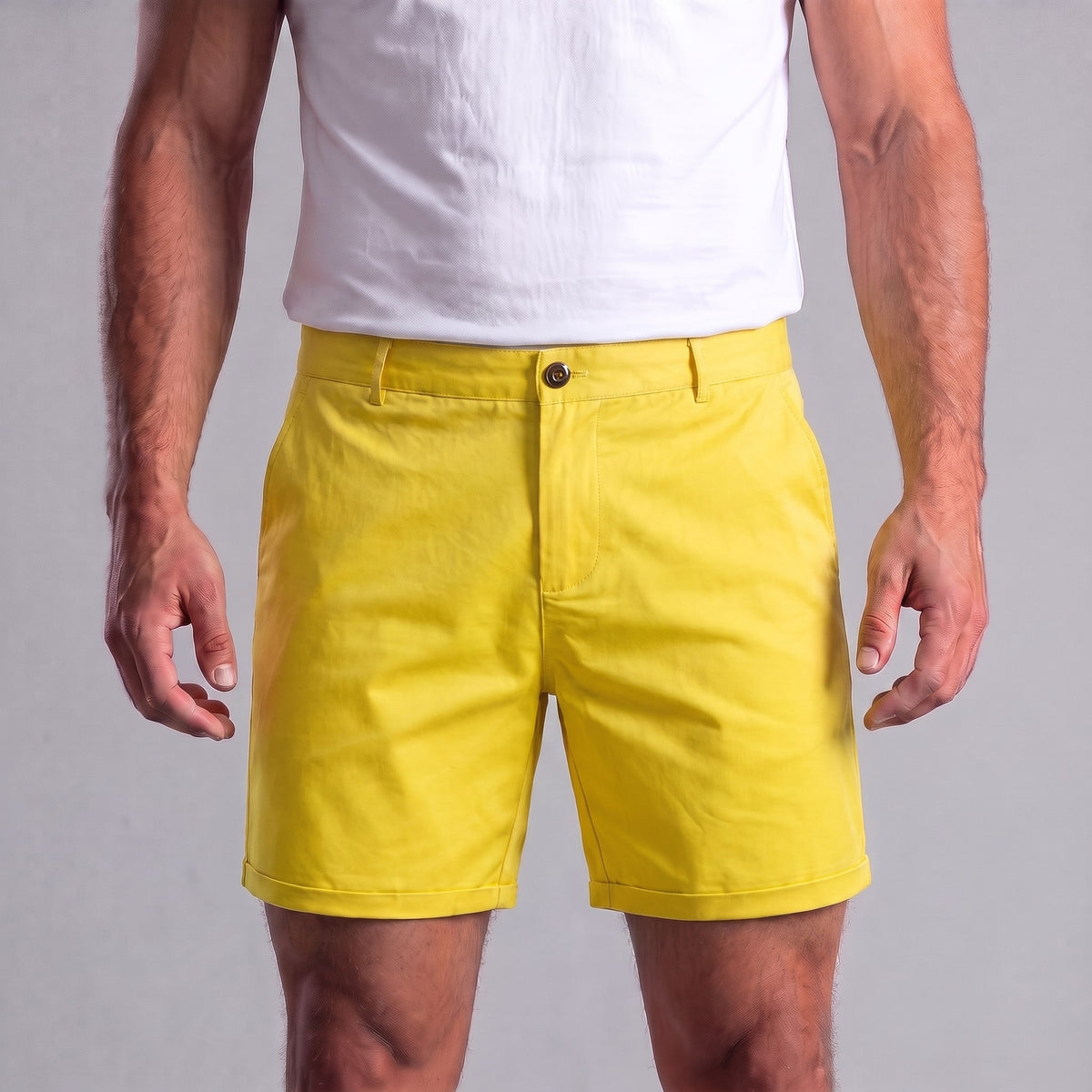 Gaston Cotton Blend Chino Shorts_25