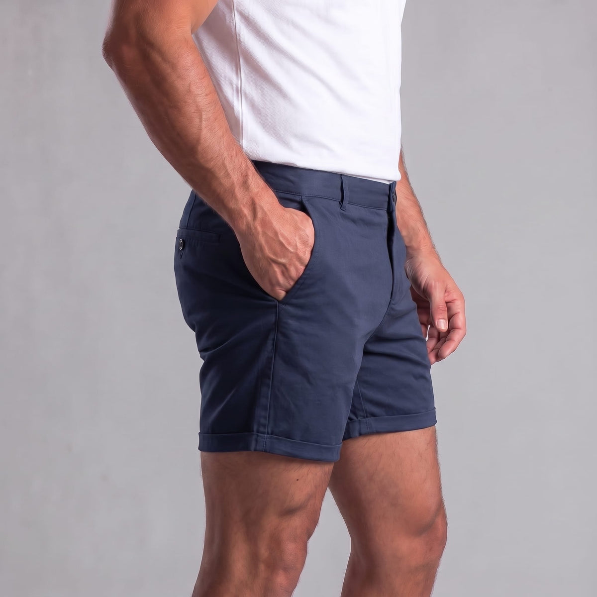 Gaston Cotton Blend Chino Shorts_34
