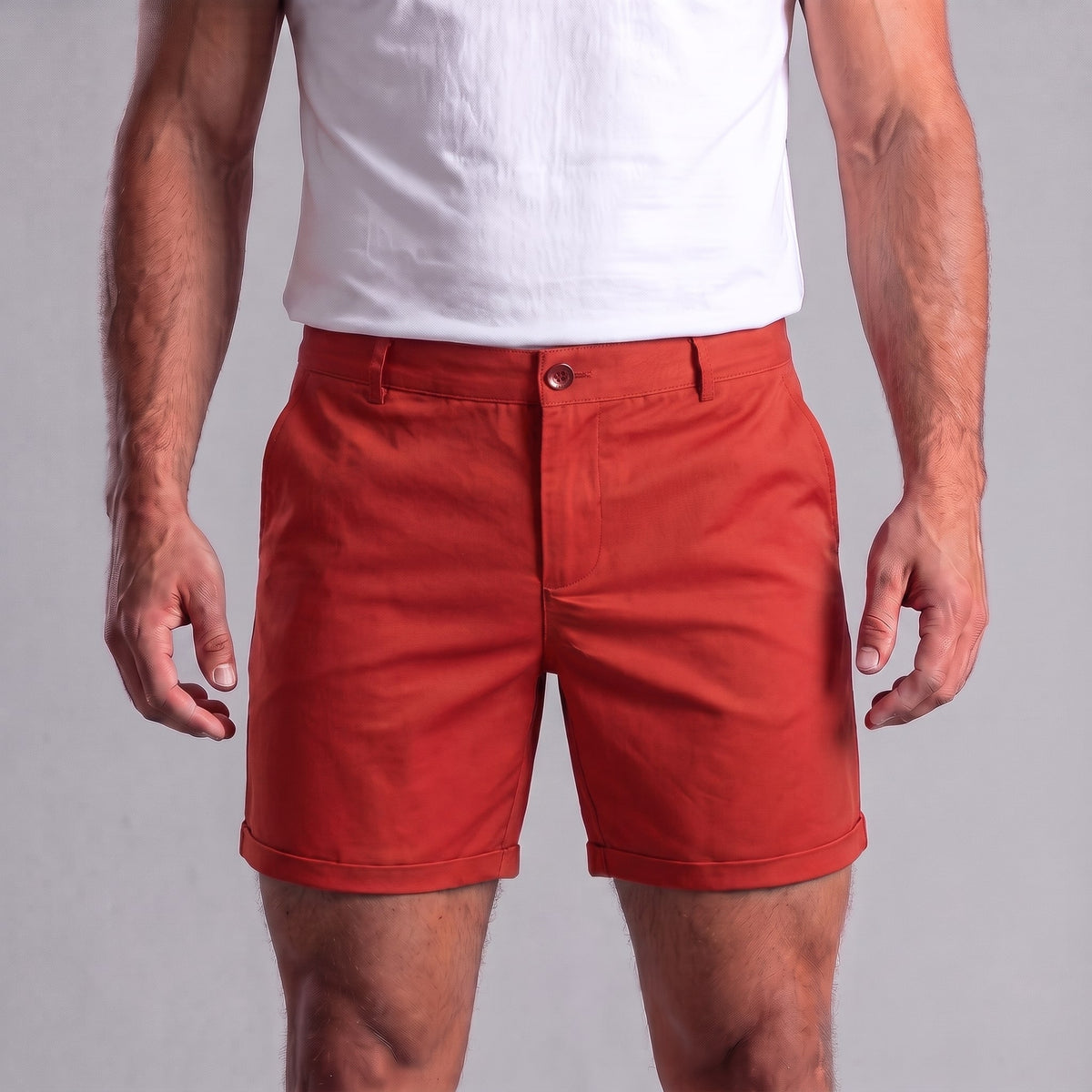 Gaston Cotton Blend Chino Shorts_37