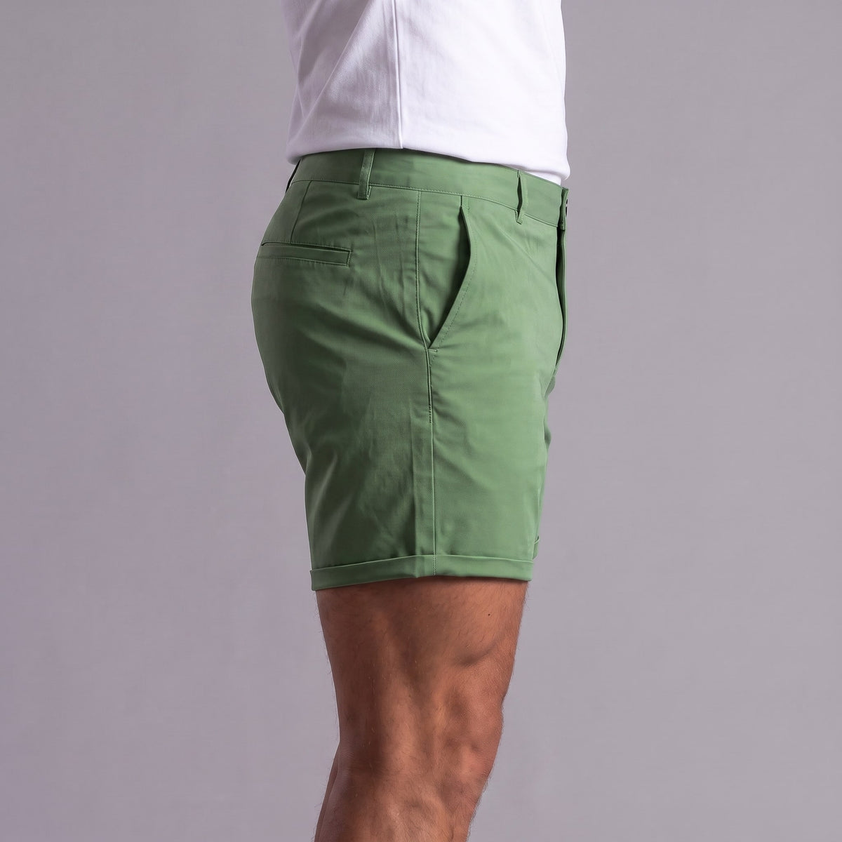 Gaston Cotton Blend Chino Shorts_4